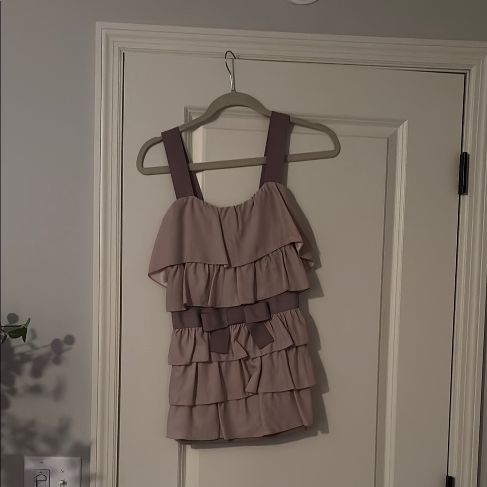 Ruffled Sleeveless Dress in Mauve